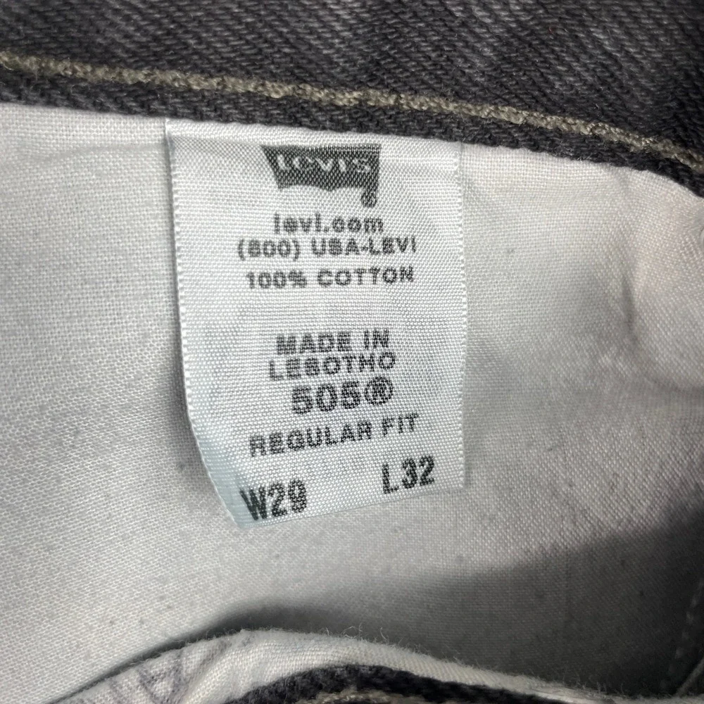 Vintage Levi's Jeans Mens 29x32 (Fits 26x31) Black 505 Regular Fit Straight Leg